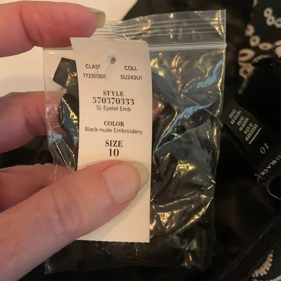 White House Black Market Black & Nude Strapless Embroidered MIDI Dress 10 NWT - Picture 7 of 11